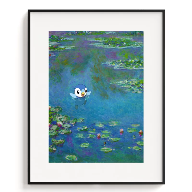 Pokémon Poster - Piplup Water Lilies