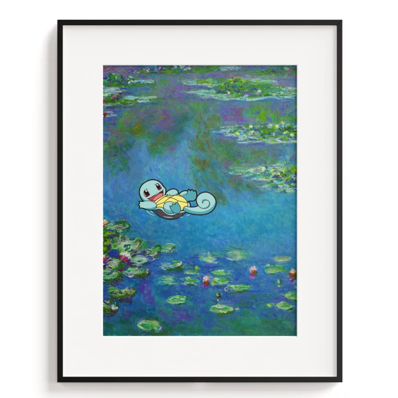 Pokémon Poster - Squirtle Water Lilies