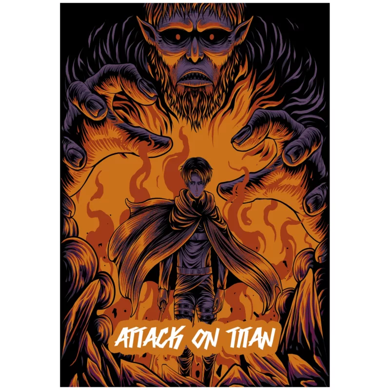 Attack on Titan Poster - Levi VS Beast Titan