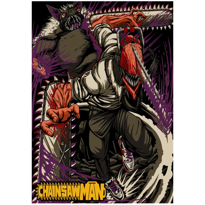 Chainsaw Man Poster - Denji VS Bat Devil